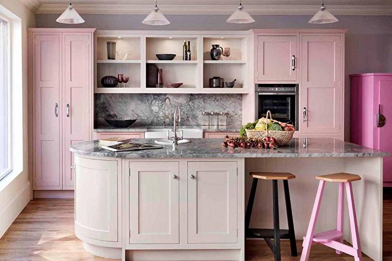 Roze Retro stijl keuken - interieur