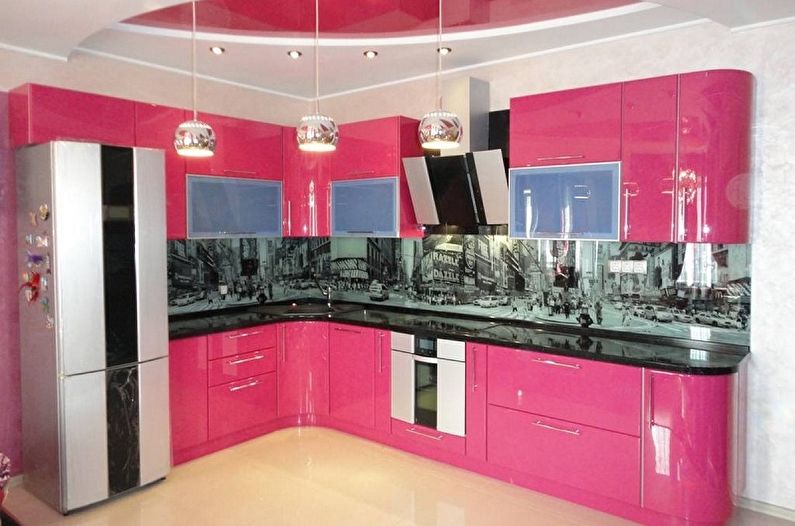 Pink Kitchen Design - Ceiling Finish