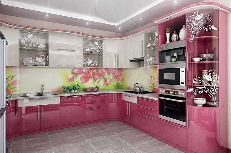 Pink Kitchen Design - Muebles