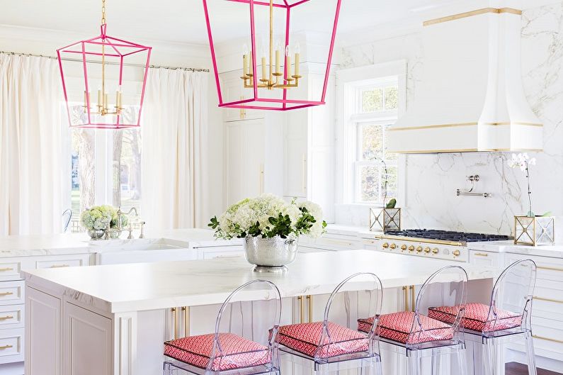 Pink Kitchen Design - Decor and Lighting