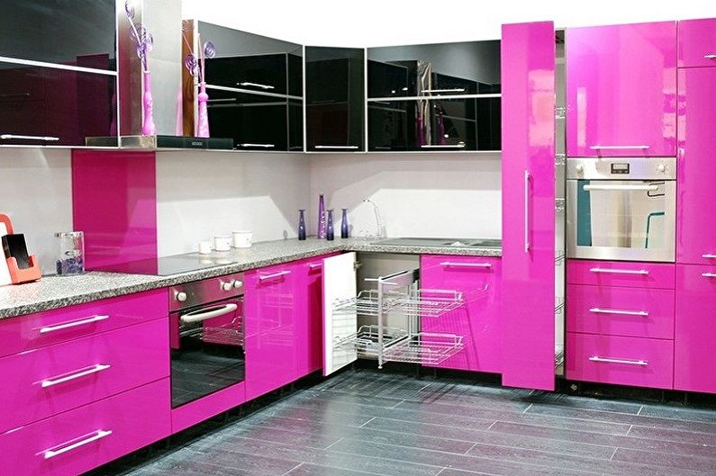 Cocina rosa - foto de diseño de interiores