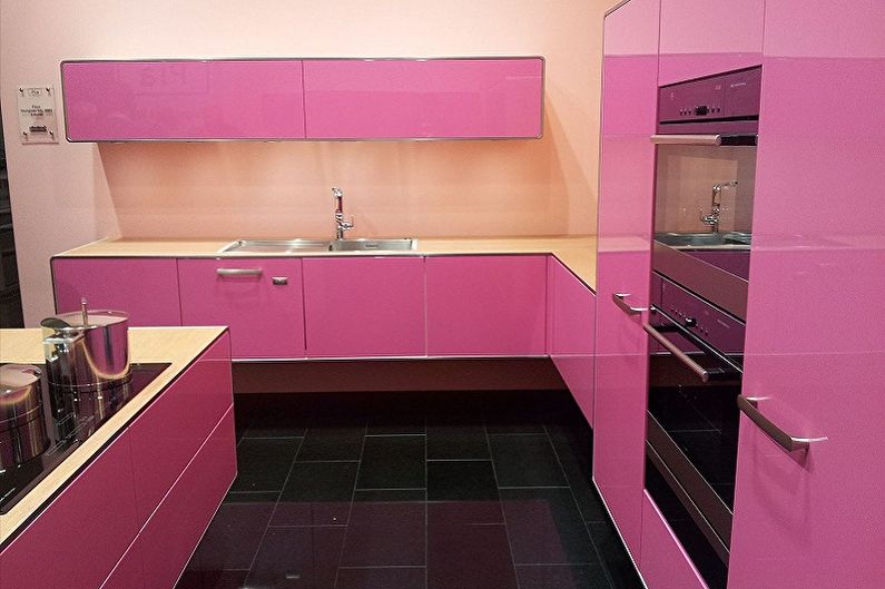 Cocina rosa - foto de diseño de interiores