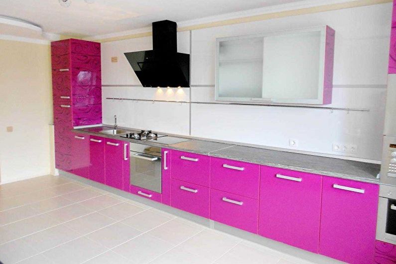 Pink kitchen - interior design photo