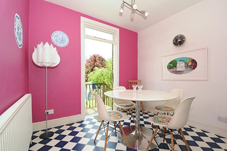 Pink kitchen - interior design photo