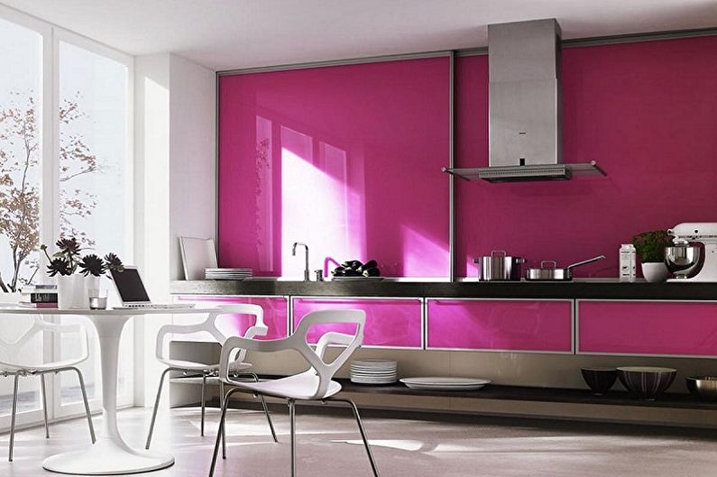 Cocina rosa - foto de diseño de interiores