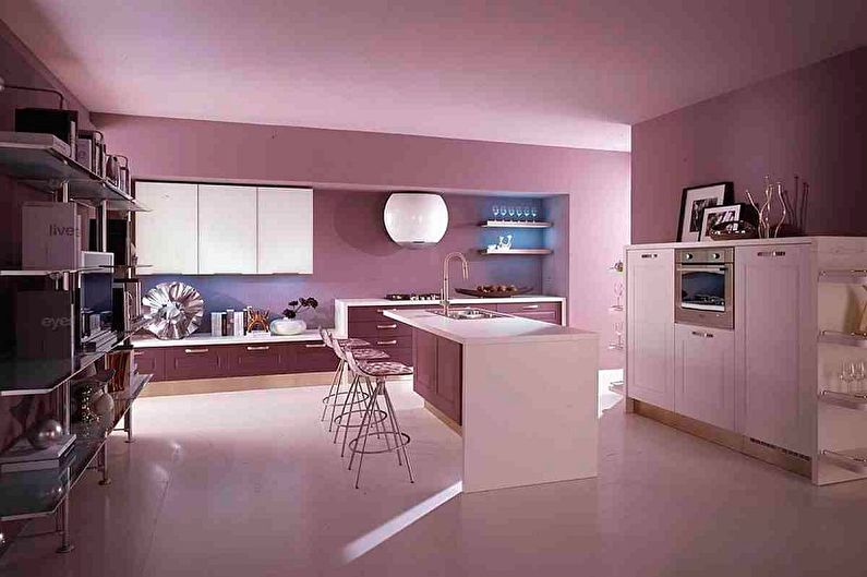 Cocina rosa - foto de diseño de interiores