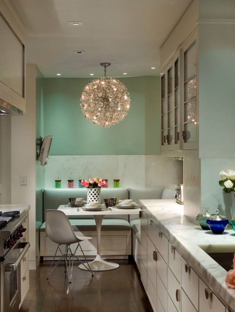 Green Kitchen Design - Decor and Lighting