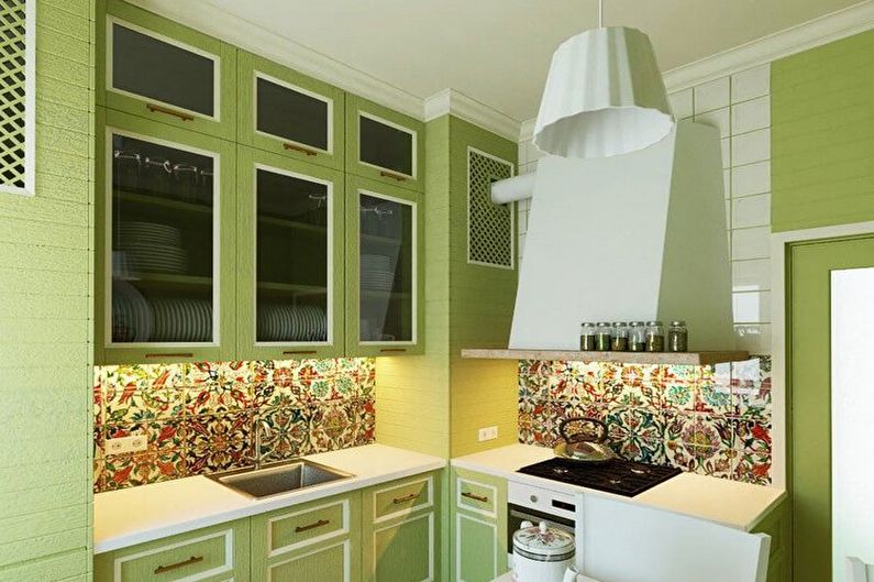 Green kitchen - interior design photo