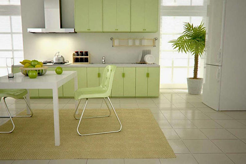 Green kitchen - interior design photo