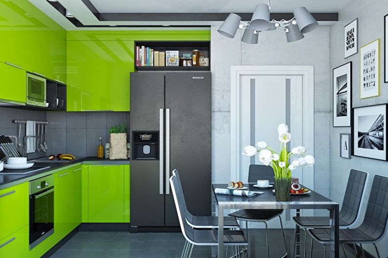 Cocina verde - foto de diseño de interiores