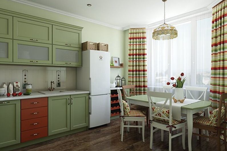 Green kitchen - interior design photo