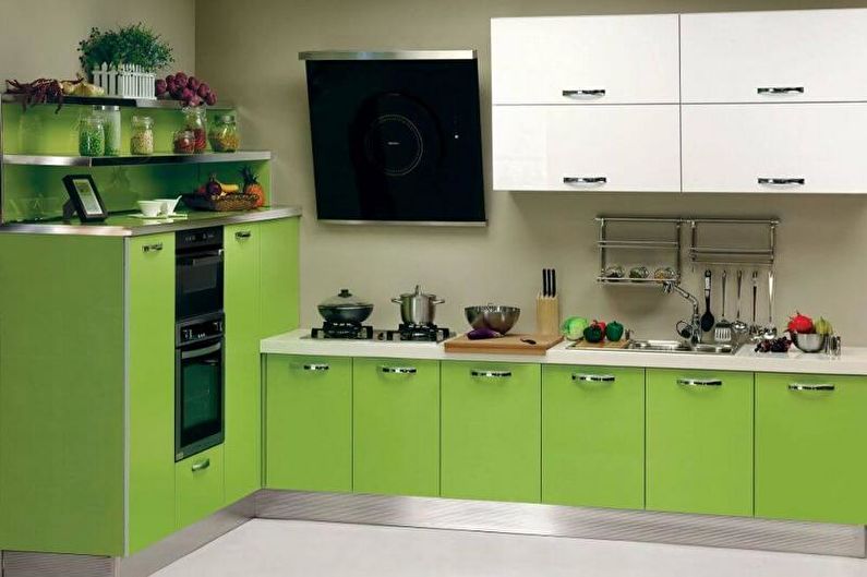 Cocina verde - foto de diseño de interiores