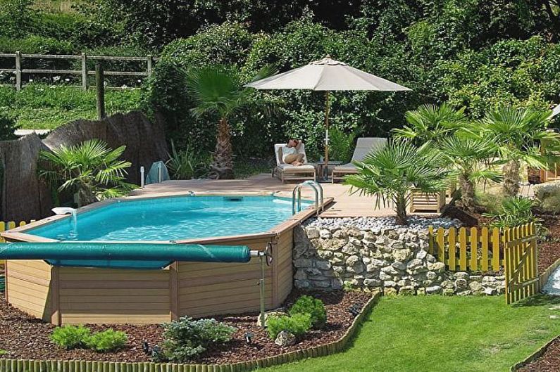 Piscine à ossature pour une résidence d'été