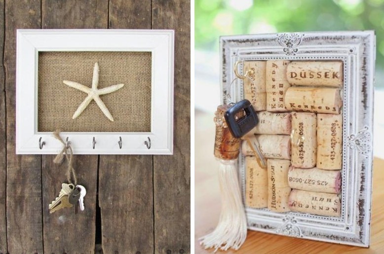 Do-it-yourself wall-mounted key holder for the entrance hall from the frame