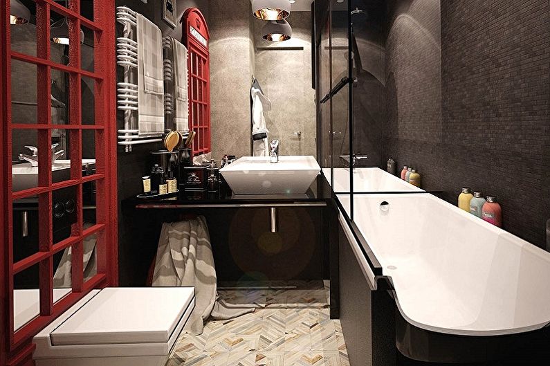 Black bathroom in a modern style - Interior Design