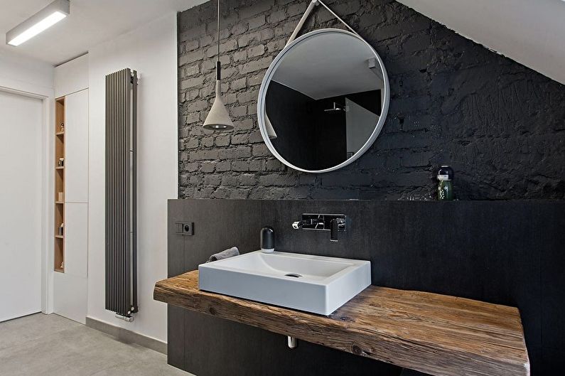 Black Loft Style Bathroom - Interior Design