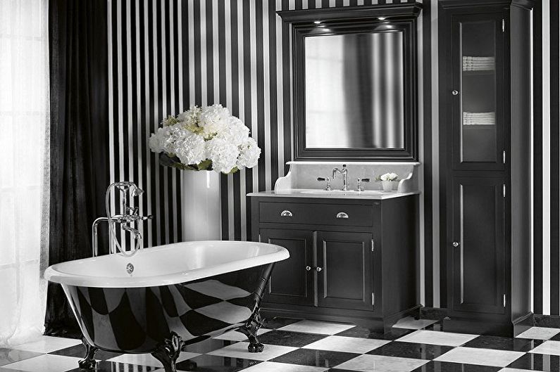 Bagno nero in stile classico - Interior Design