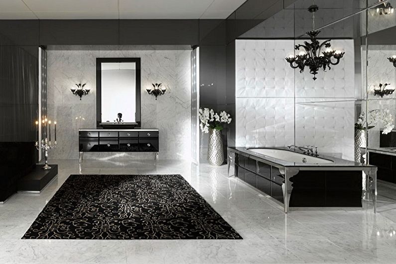 Banheiro preto em estilo gótico - Design de Interiores