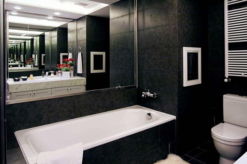 Petite salle de bain noire - Design d'intérieur