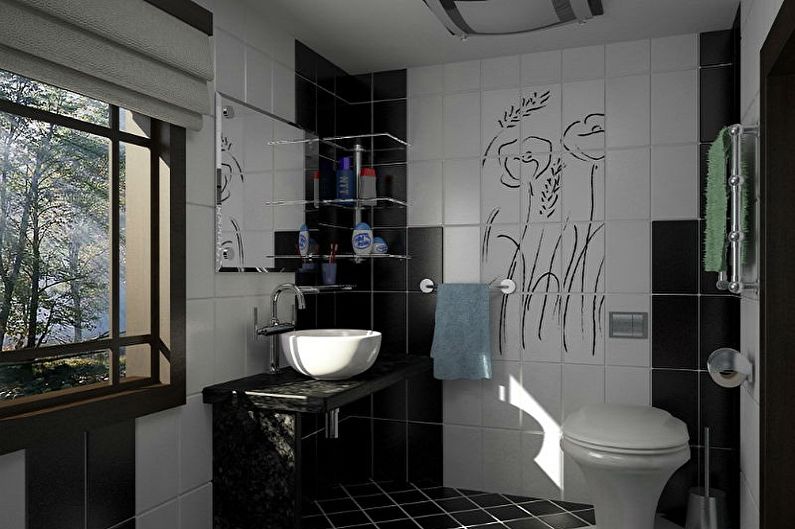 Small Black Bathroom - Interior Design