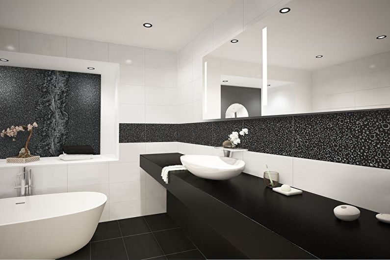 Black bathroom - interior design photo