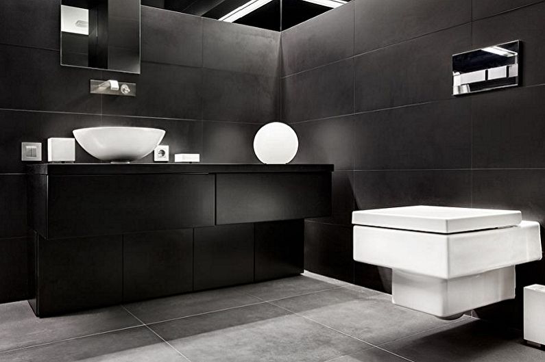 Black bathroom - interior design photo