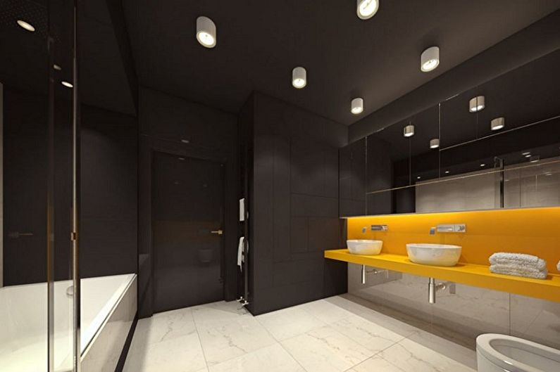 Black bathroom - interior design photo