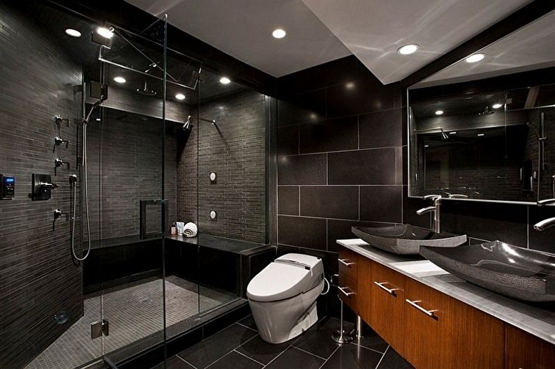 Baño negro - foto de diseño de interiores