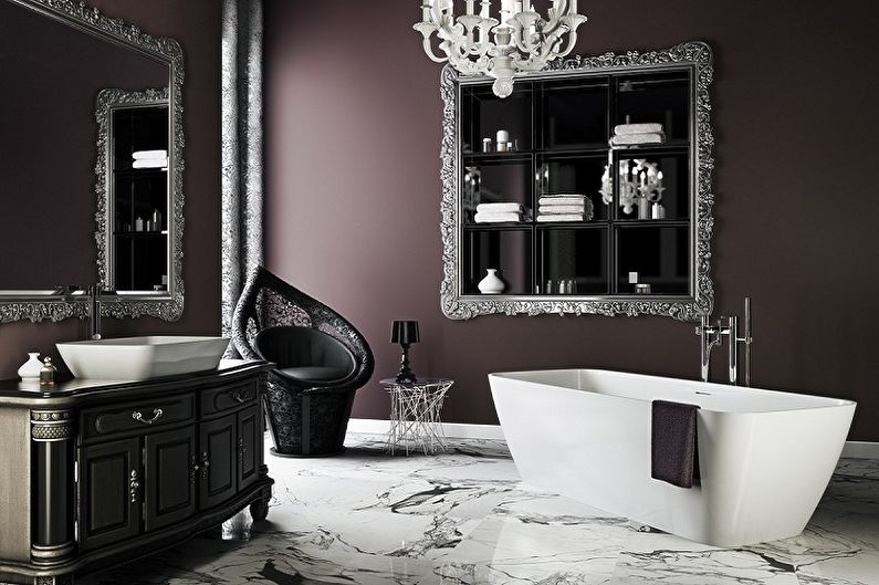 Baño negro - foto de diseño de interiores