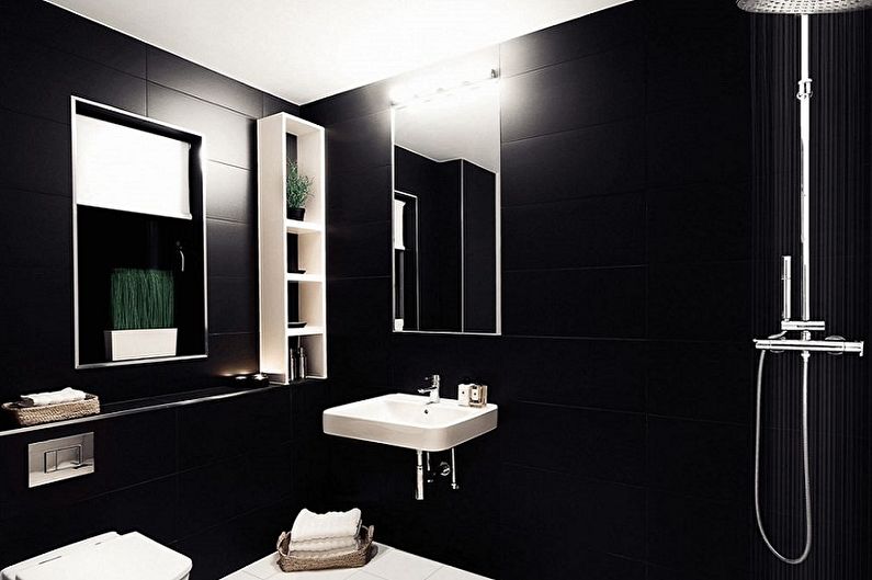 Baño negro - foto de diseño de interiores