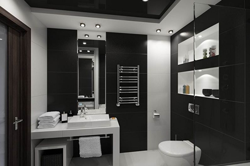 Baño negro - foto de diseño de interiores