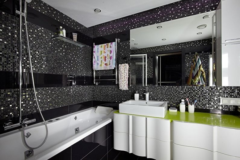 Baño negro - foto de diseño de interiores