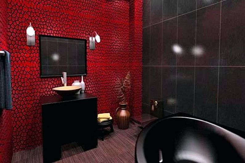 Black bathroom - interior design photo