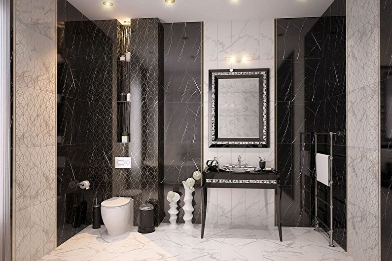 Banheiro preto - design de interiores