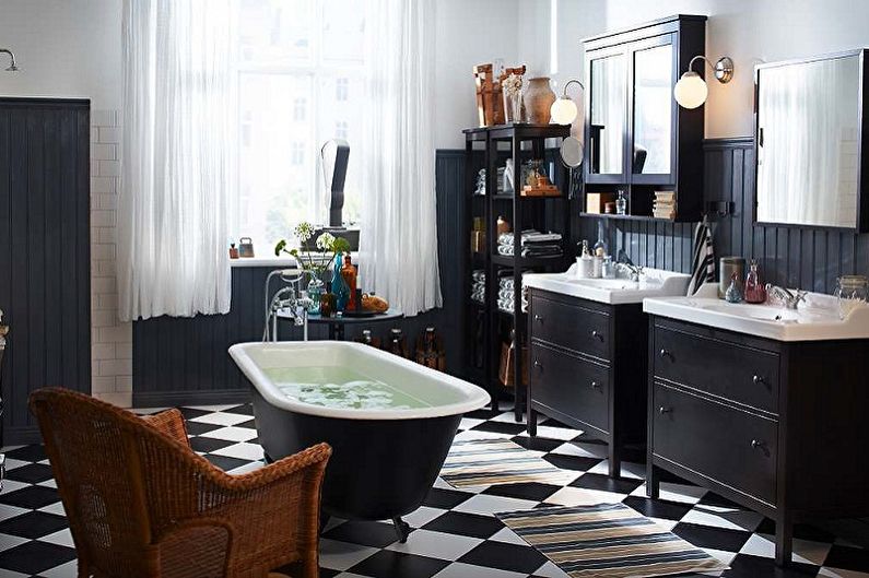 Baño negro - foto de diseño de interiores