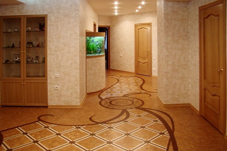 Cork floor in the hallway