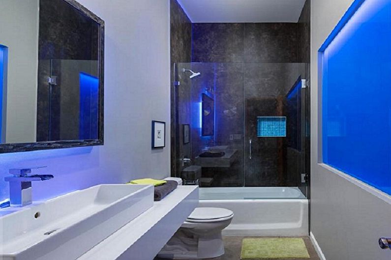 High-tech blue bathroom - Interior Design