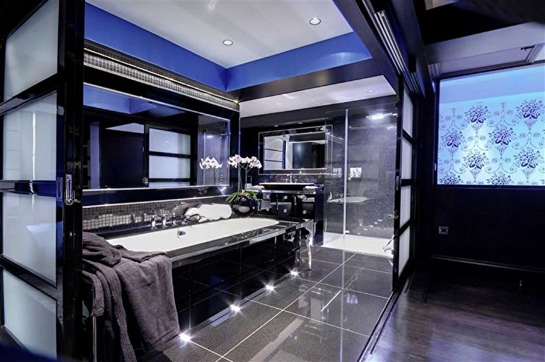 High-tech blue bathroom - Interior Design