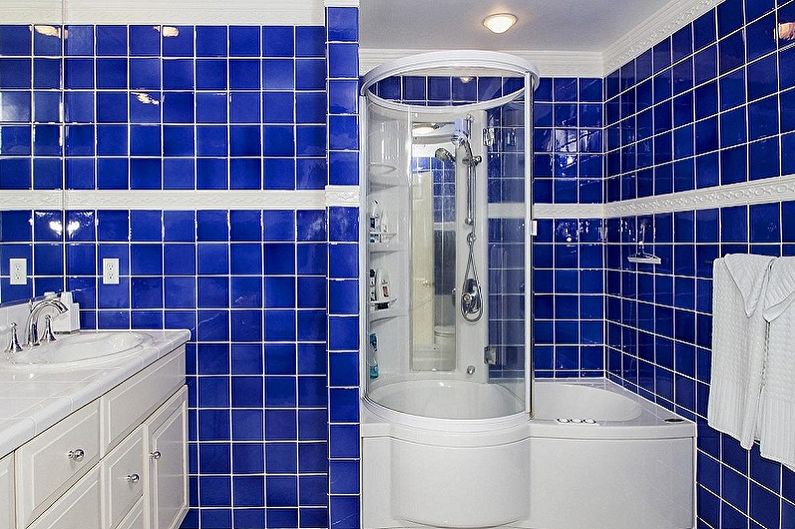 Diseño de baño azul - Decoración de pared