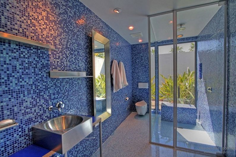 Blue Design ng Banyo - Dekorasyon sa Wall