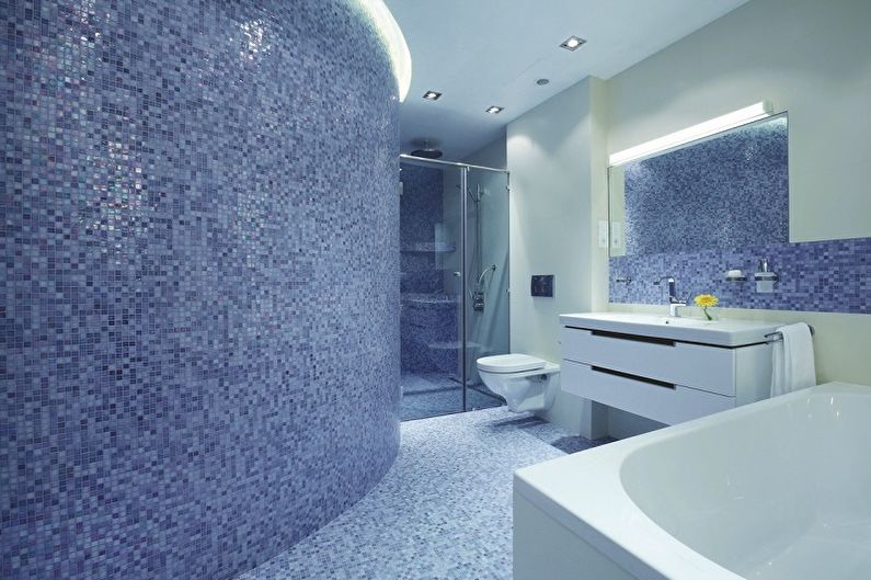 Blue Design ng Banyo - Palamuti at Pag-iilaw