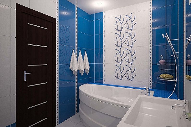 Pequeño baño azul - Diseño de interiores