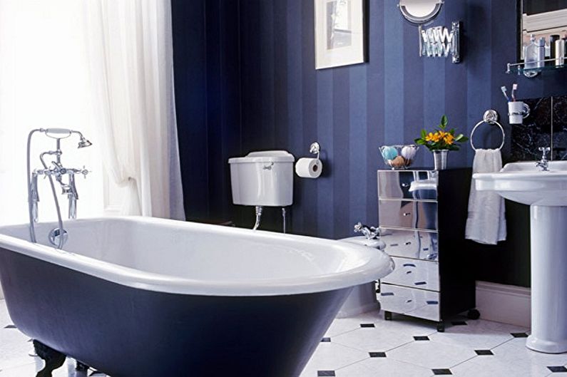 Blue banyo - larawan sa interior design