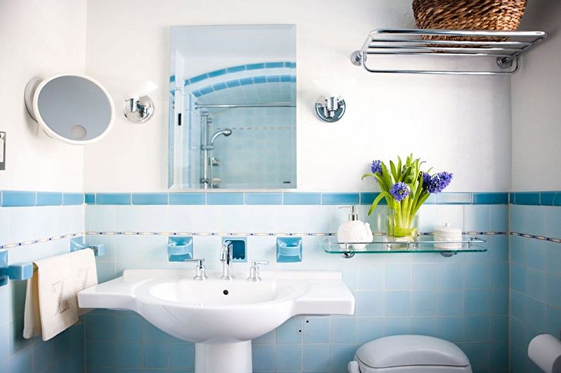 Salle de bain bleue - photo de design d'intérieur