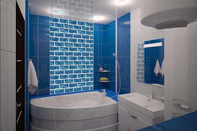 Blauwe badkamer - interieur design foto