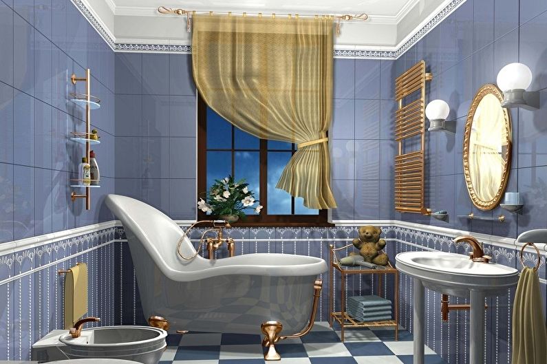 Blue bathroom - interior design photo