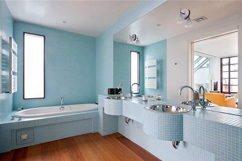 Baño azul - foto de diseño de interiores