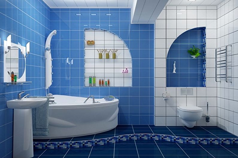 Salle de bain bleue - photo de design d'intérieur