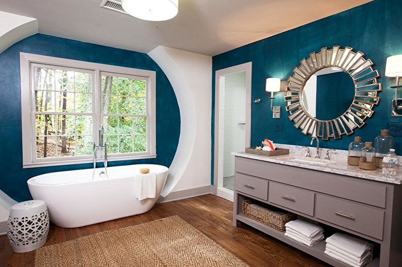 Salle de bain bleue - photo de design d'intérieur