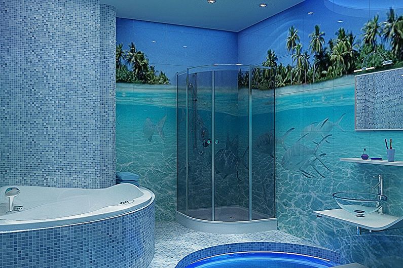 Blue bathroom - interior design photo